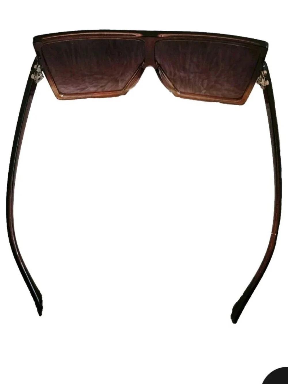 Oversized XL Square Flat Top Aviator Fashion Sunglasses Brown Fade Out Lens